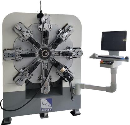 دستگاه فنرسازی کامپیوتری 12 محوره چند منظوره اتوماتیک، تجهیزات ساخت فنر 1-4 میلی‌متری با جزء موتور هسته‌ای