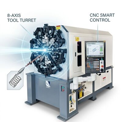 دستگاه فنر CNC چرخشی پنج محوری 1.0 - 4.0 میلی متری سیستم موتور ژاپن