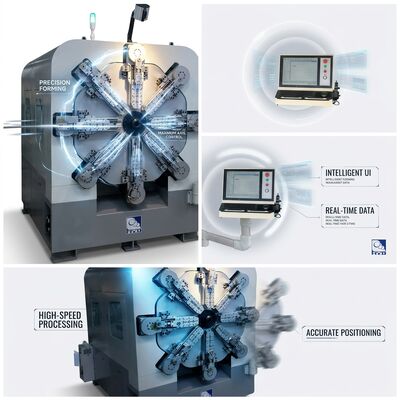 دستگاه سیم پیچ ساز فنر CNC 14 محوری با سیم پیچ گردان
